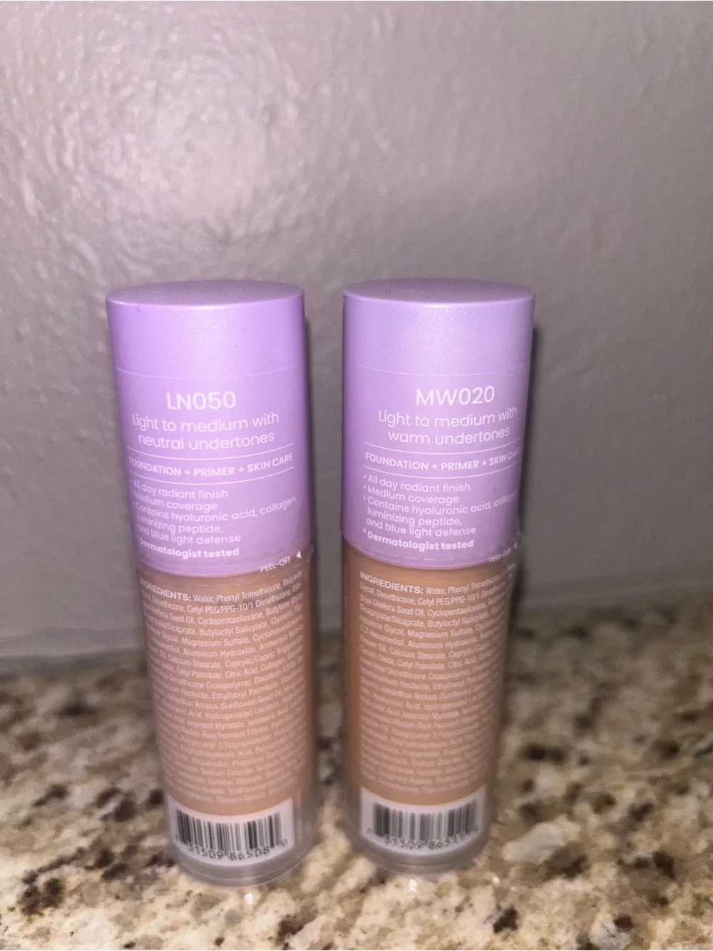 J.O.A. Crystal Glow Peptide-Infused Foundation (2 Pack) Light to Medium Shades